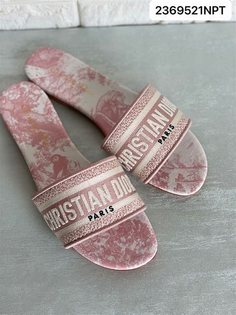 pink dior slippers
